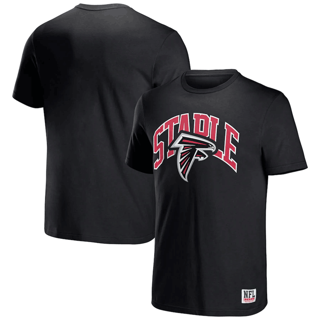 Men's Atlanta Falcons x Staple Black Logo Lockup T-Shirt Men's Atlanta Falcons x Staple Black Logo Lockup T-Shirt